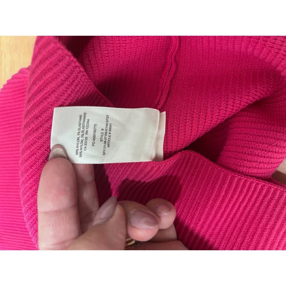 Aritzia Babaton Magenta Pink‎ Ribbed Collar Sleeveless Bodycon Dress Sz S Sculpt